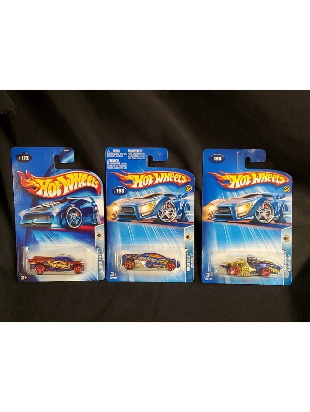 Hot Wheels Track Aces Lot Of 3 Cars Jester, Backdraft, Sharkruiser 2003-4 NEW